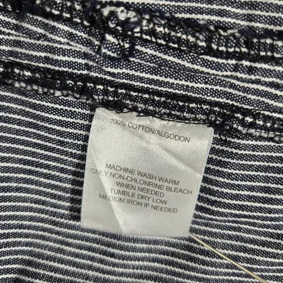 VINTAGE Striped Elastic Waist Drawstring Cargo BERMUDA Shorts Women's Size L/XL. - Picture 14 of 17